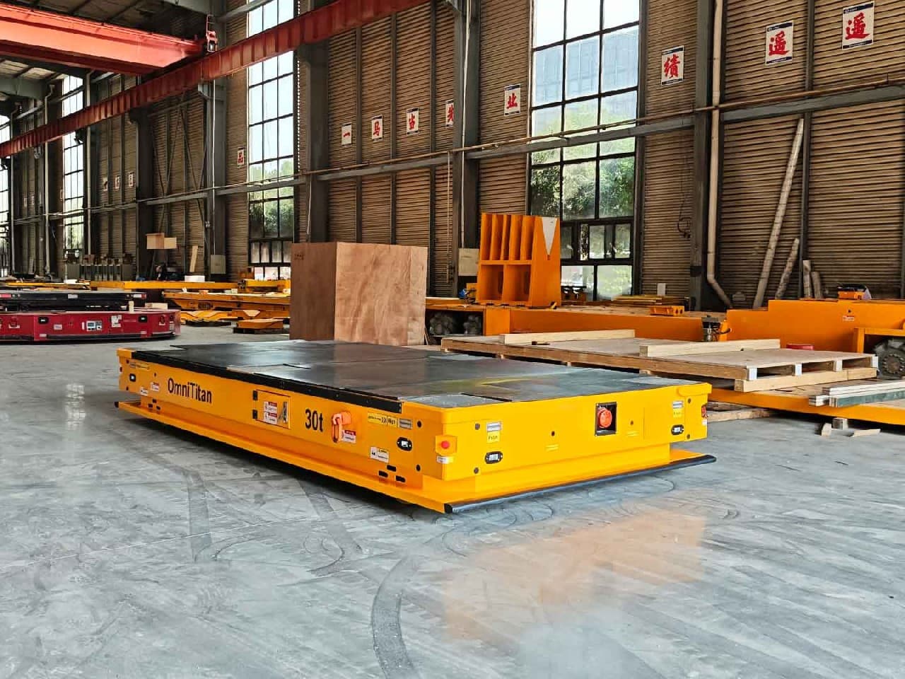 Тяжелое беспилотное транспортное средство (AGV) грузоподъемностью 30 т для транспортировки заготовок-0
