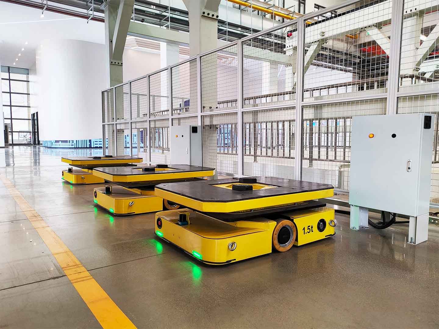 Применение AGV для доставки материалов с магнитной навигацией грузоподъемностью 1 т / 1,5 т при транспортировке материалов-0